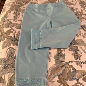 Chico"s capri aqua crop jean  size 1